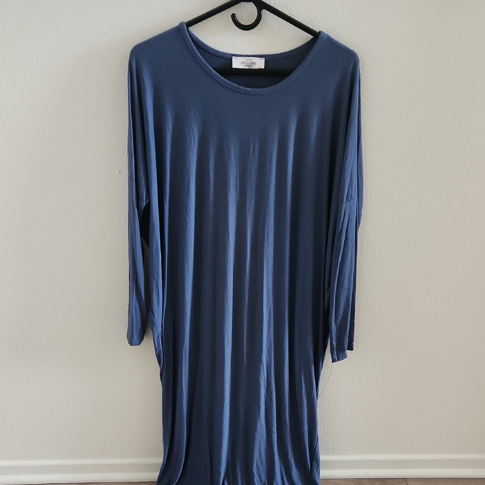 Carly Jean Long Sleeve Blue Dress